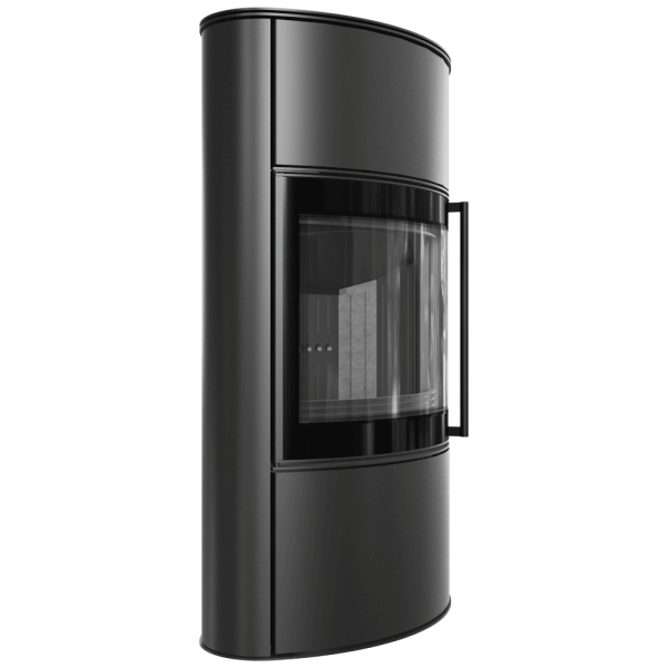 Piec stalowy BJORN/W Ø 150 8 kW czarne wyłożenie