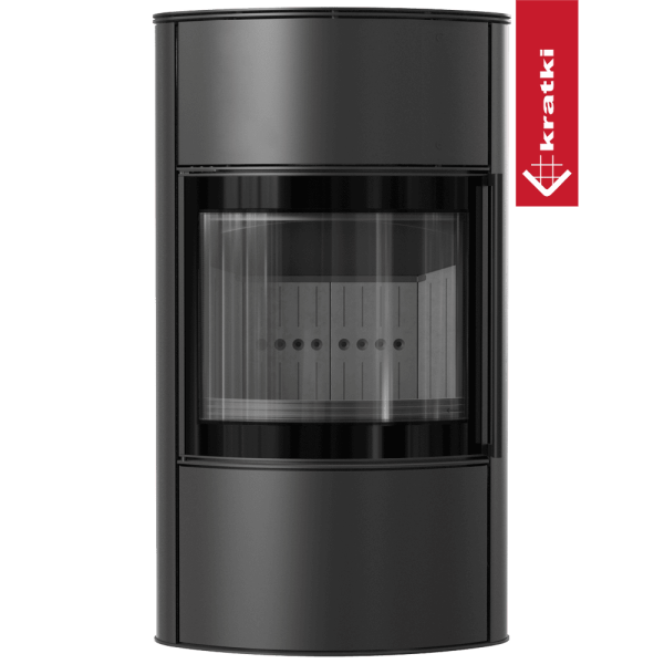 Piec stalowy BJORN/W Ø 150 8 kW czarne wyłożenie