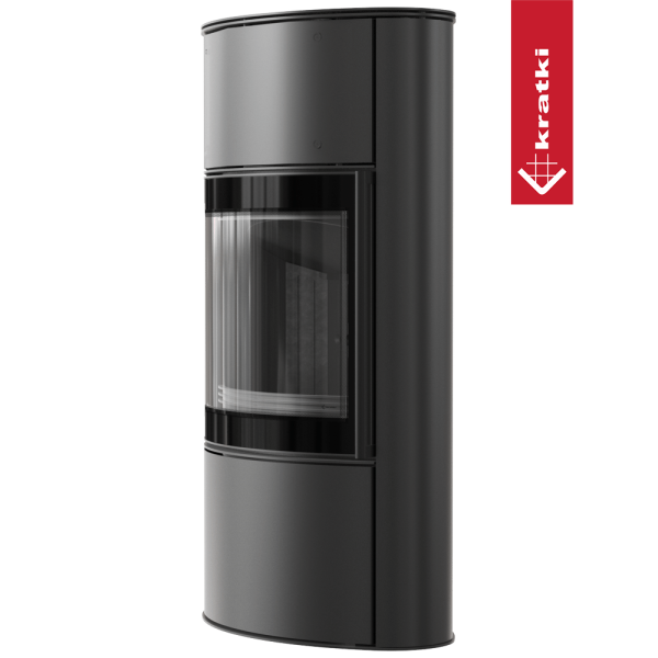 Piec stalowy BJORN/W Ø 150 8 kW czarne wyłożenie