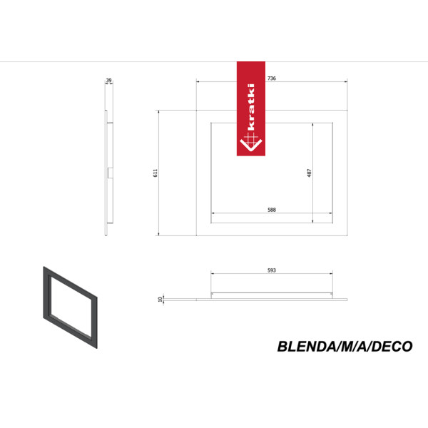 RAMKA BLENDA STALOWA MAJA ANTEK DECO