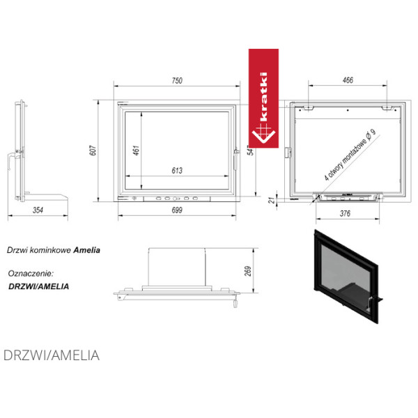 Drzwiczki żeliwne AMELIA
