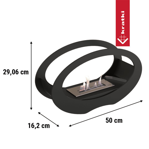 Biokominek wolnostojący ECHO czarny