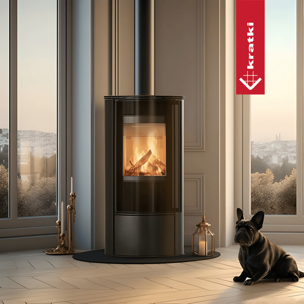 Piec stalowy KRATKI ERIK Ø 150 5,5 kW z domykaniem