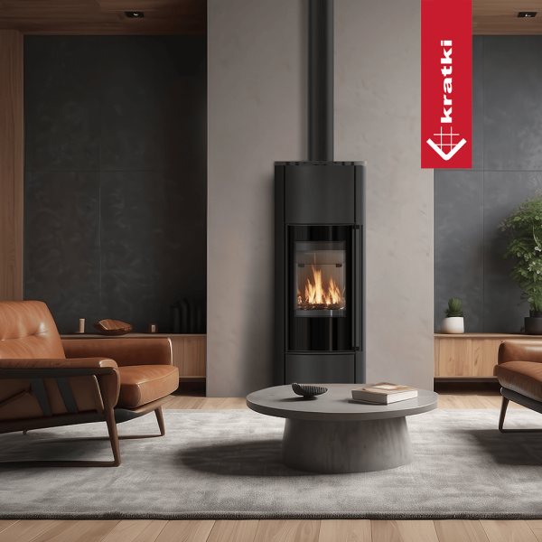 Piec stalowy KRATKI ERIK Wysoki Ø 150 5,5 kW
