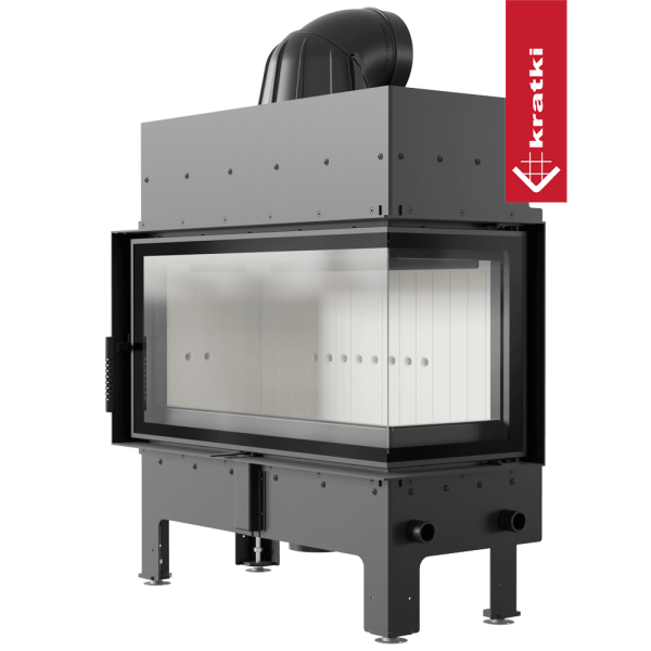Kominek powietrzny stalowy KRATKI FLOKI L prawy 12 kW Ø 200