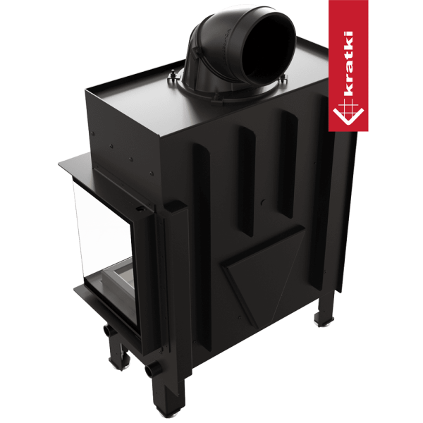 Kominek powietrzny stalowy KRATKI FLOKI M prawy 10 kW Ø 200