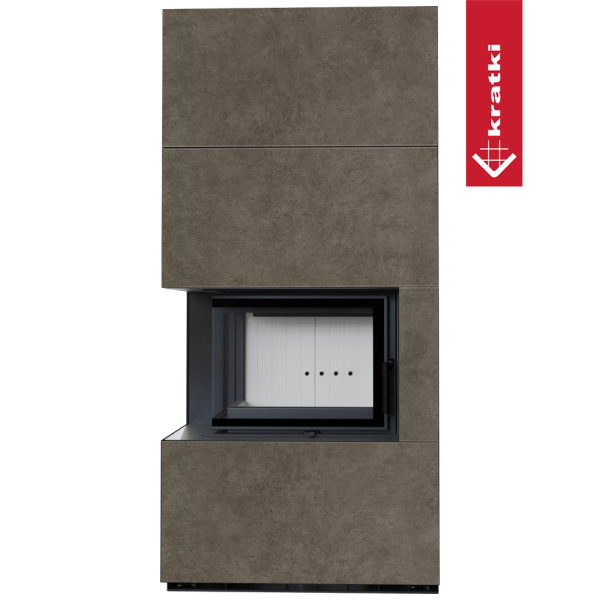 Kominek modułowy KRATKI FLOKI BOX lewy 8 kW Ø 160 zabudowa ze spieku FOKOS PIOKRATKI MBO