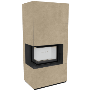 Kominek modułowy KRATKI FLOKI BOX lewy 8 kW Ø 160 zabudowa ze spieku FOKOS RENA