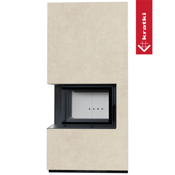 Kominek modułowy KRATKI FLOKI BOX lewy 8 kW Ø 160 zabudowa ze spieku FOKOS SALE