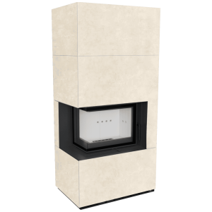 Kominek modułowy KRATKI FLOKI BOX lewy 8 kW Ø 160 zabudowa ze spieku FOKOS TALCO