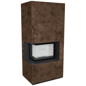 Kominek modułowy KRATKI FLOKI BOX lewy 8 kW Ø 160 zabudowa ze spieku OXIDE MORO