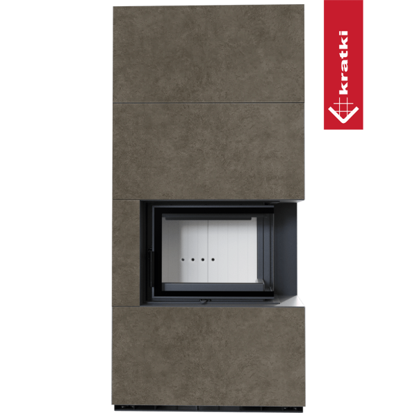 Kominek modułowy KRATKI FLOKI BOX prawy 8 kW Ø 160 zabudowa ze spieku FOKOS PIOKRATKI MBO