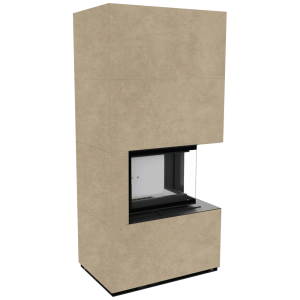 Kominek modułowy KRATKI FLOKI BOX prawy 8 kW Ø 160 zabudowa ze spieku FOKOS RENA