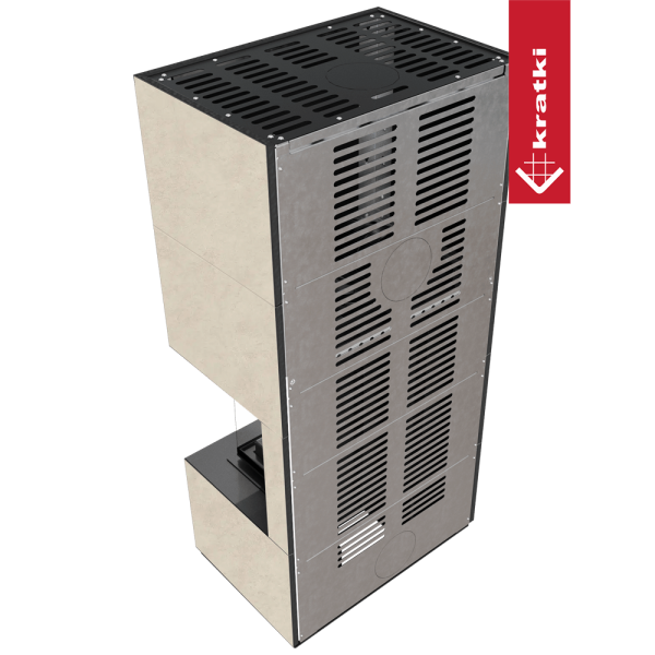 Kominek modułowy KRATKI FLOKI BOX prawy 8 kW Ø 160 zabudowa ze spieku FOKOS SALE