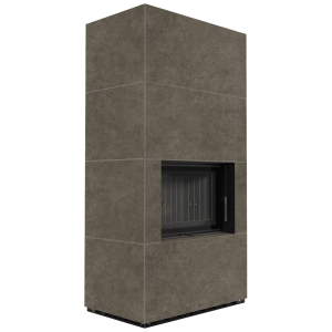 Kominek modułowy KRATKI FLOKI BOX 8 kW Ø 160 zabudowa ze spieku FOKOS PIOKRATKI MBO czarne wyłożenie