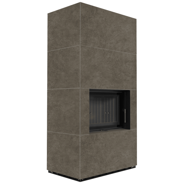 Kominek modułowy KRATKI FLOKI BOX 8 kW Ø 160 zabudowa ze spieku FOKOS PIOKRATKI MBO czarne wyłożenie