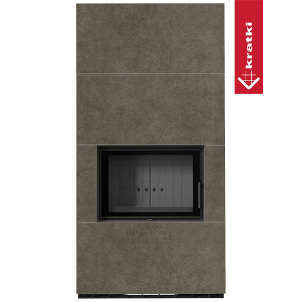 Kominek modułowy KRATKI FLOKI BOX 8 kW Ø 160 zabudowa ze spieku FOKOS PIOKRATKI MBO czarne wyłożenie