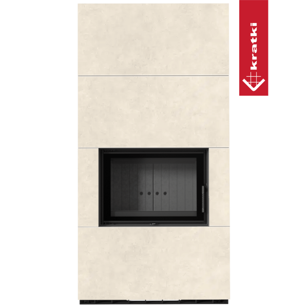 Kominek modułowy KRATKI FLOKI BOX 8 kW Ø 160 zabudowa ze spieku FOKOS TALCO czarne wyłożenie