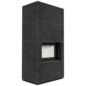 Kominek modułowy KRATKI FLOKI BOX 8 kW Ø 160 zabudowa ze spieku FOKOS GRAFITE