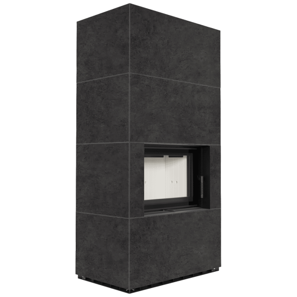 Kominek modułowy KRATKI FLOKI BOX 8 kW Ø 160 zabudowa ze spieku FOKOS GRAFITE