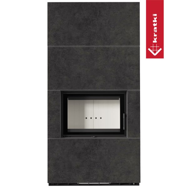 Kominek modułowy KRATKI FLOKI BOX 8 kW Ø 160 zabudowa ze spieku FOKOS GRAFITE