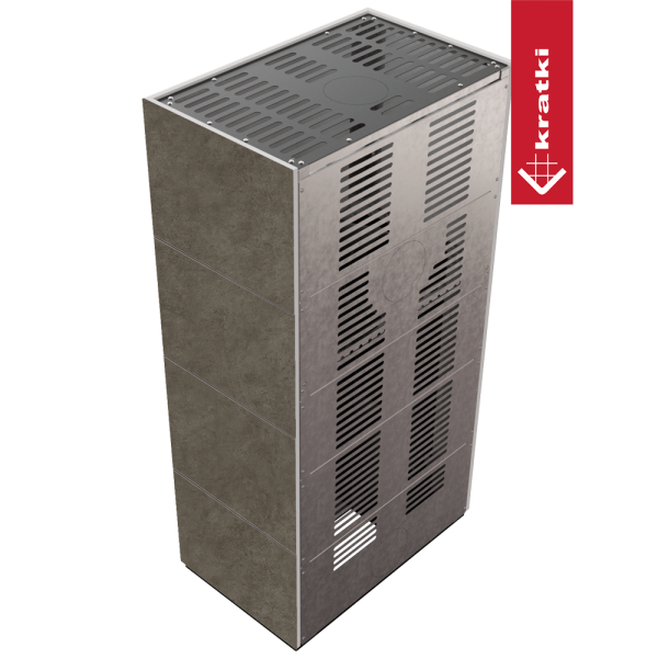 Kominek modułowy KRATKI FLOKI BOX 8 kW Ø 160 zabudowa ze spieku FOKOS PIOKRATKI MBO