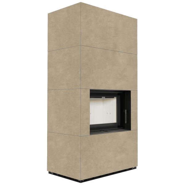 Kominek modułowy KRATKI FLOKI BOX 8 kW Ø 160 zabudowa ze spieku FOKOS RENA