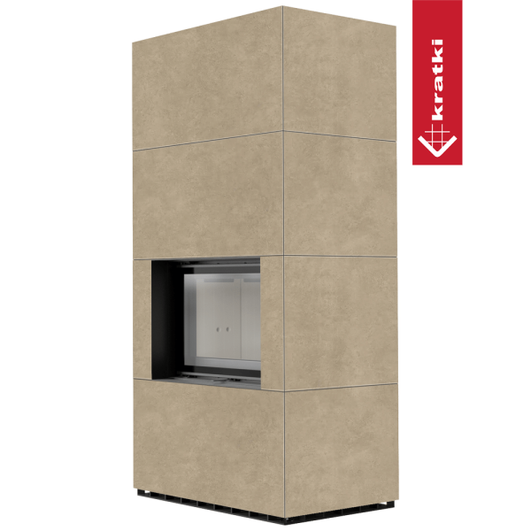 Kominek modułowy KRATKI FLOKI BOX 8 kW Ø 160 zabudowa ze spieku FOKOS RENA