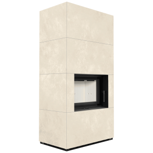 Kominek modułowy KRATKI FLOKI BOX 8 kW Ø 160 zabudowa ze spieku OXIDE BIANCO