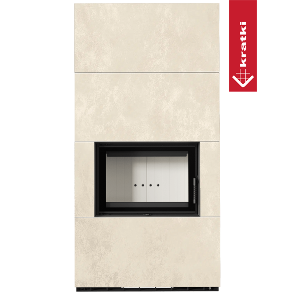 Kominek modułowy KRATKI FLOKI BOX 8 kW Ø 160 zabudowa ze spieku OXIDE BIANCO
