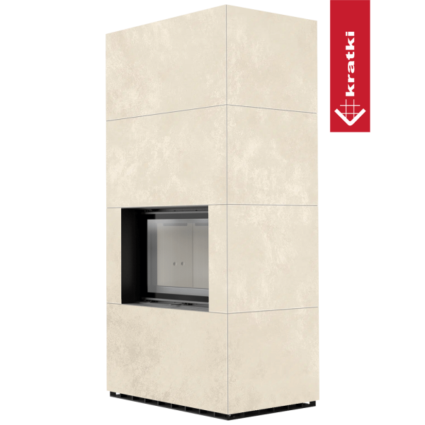 Kominek modułowy KRATKI FLOKI BOX 8 kW Ø 160 zabudowa ze spieku OXIDE BIANCO
