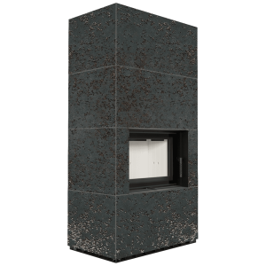 Kominek modułowy KRATKI FLOKI BOX 8 kW Ø 160 zabudowa ze spieku OXIDE NERO