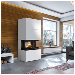 Kominek powietrzny KRATKI NBC/EASY BOX 7 kW Ø 160 w zabudowie modułowej Bianco