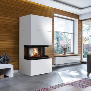 Kominek powietrzny KRATKI NBC/EASY BOX 7 kW Ø 160 w zabudowie modułowej Bianco