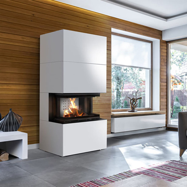 Kominek powietrzny KRATKI NBC/EASY BOX 7 kW Ø 160 w zabudowie modułowej Bianco