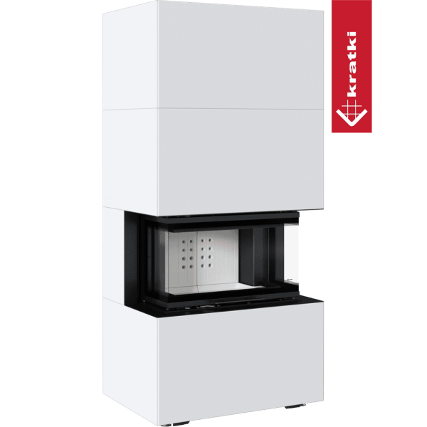 Kominek powietrzny KRATKI NBC/EASY BOX 7 kW Ø 160 w zabudowie modułowej Bianco