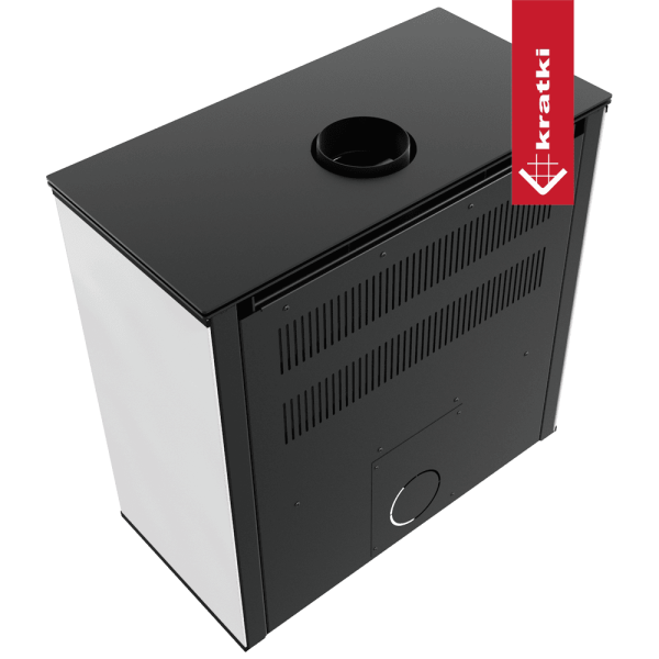 Piec stalowy KRATKI JUNO 12 kW Ø 160 biały panel