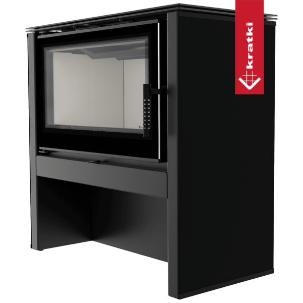 Piec stalowy KRATKI JUNO 12 kW Ø 160 czarny panel