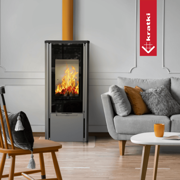 Piec stalowy na gaz ziemny koza KRATKI AB ENYO Ø 100/150 4,1 kW