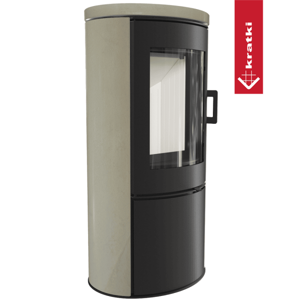 Piec stalowy koza KRATKI AB S/DR ECO 5,5 kW Ø 150 okładzina ozdobna krem