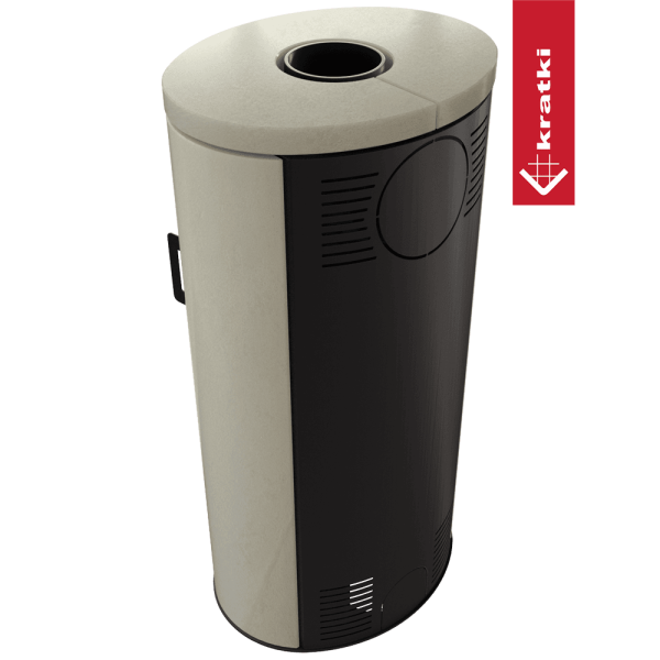 Piec stalowy koza KRATKI AB S/DR ECO 5,5 kW Ø 150 okładzina ozdobna krem