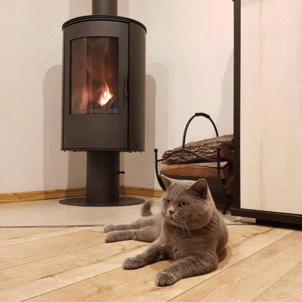 Piec stalowy koza na nodze KRATKI AB S/N/DR Ø 150 8 kW z domykaniem