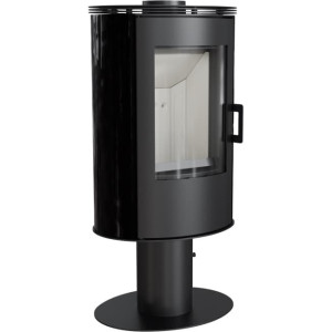 Piec stalowy koza na nodze KRATKI AB S/N/DR Ø 150 8 kW czarny kafel z domykaniem