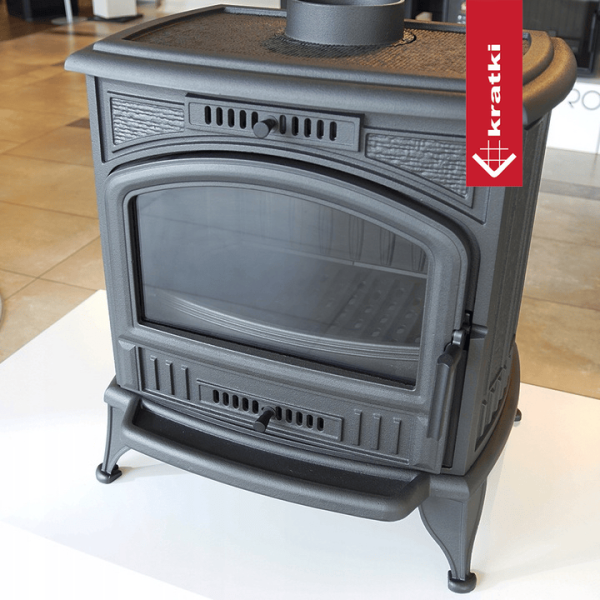 Piec żeliwny koza KRATKI K6 Ø 130 8 kW + zestaw fajerki