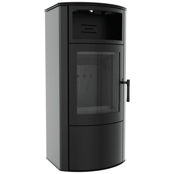 Piec stalowy koza KRATKI TITAN Ø 150 11 kW czarne wyłożenie