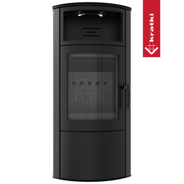 Piec stalowy koza KRATKI TITAN Ø 150 11 kW czarne wyłożenie