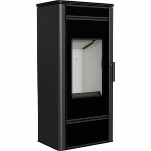 Piec stalowy KRATKI TITAN GLASS Ø 150 11 kW z domykaniem