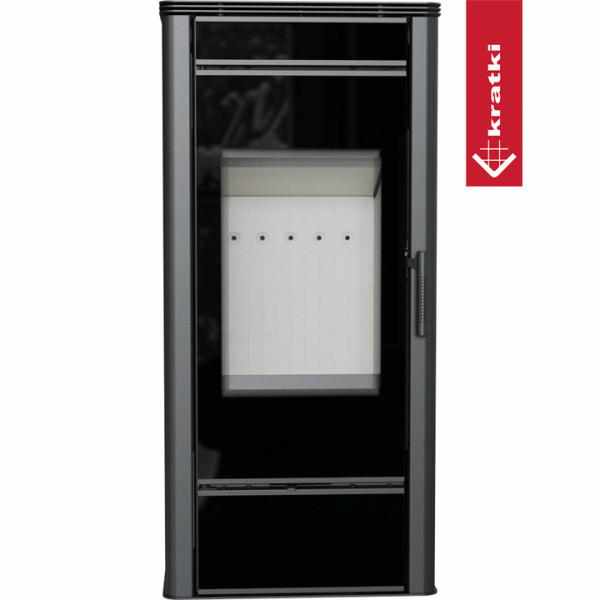 Piec stalowy KRATKI TITAN GLASS Ø 150 11 kW z domykaniem