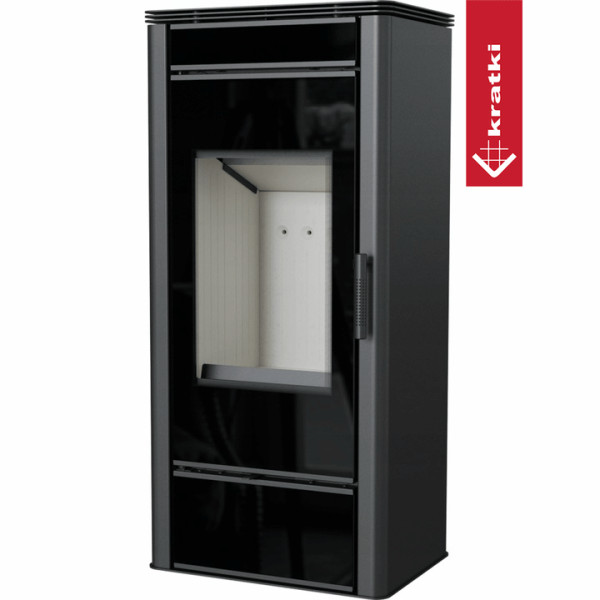 Piec stalowy KRATKI TITAN GLASS Ø 150 11 kW z domykaniem