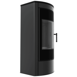 Piec stalowy koza KRATKI TITAN Panorama Ø 150 11 kW czarne wyłożenie